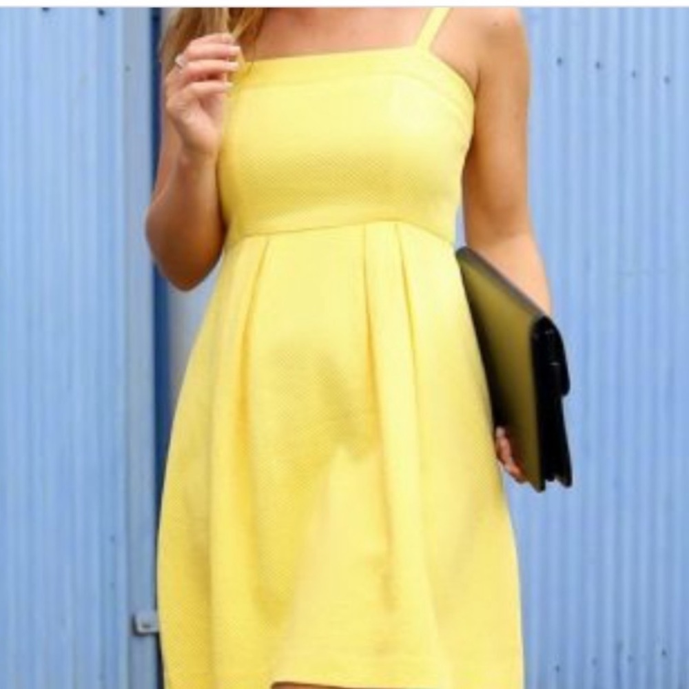 LOFT Diamond Pique  Yellow Cotton Stretch